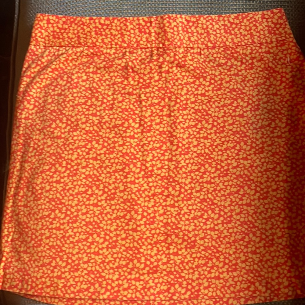 Darling J.CREW orange & yellow cotton skirt size 0 like new.